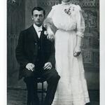 Frank Held with his bride, Anna Barbara Pestel on their wedding day,  Jul 26, 1906. 
