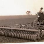 Frank Held's son operating their Cletrac tractor on their 106 acre farm in South Bloomfield, Ohio. After the Frank Held Tractor Company was sold, he became a Cletrac distributor. 